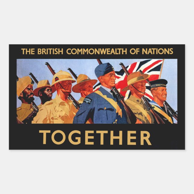 Pegatina Rectangular Juntos ~ La Comunidad Británica de Naciones (Anverso)