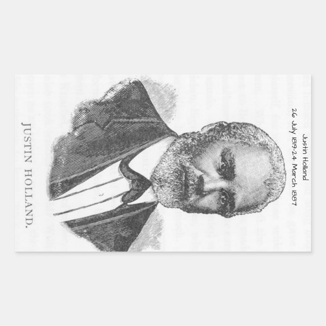 Pegatina Rectangular Justin Holland (Anverso)