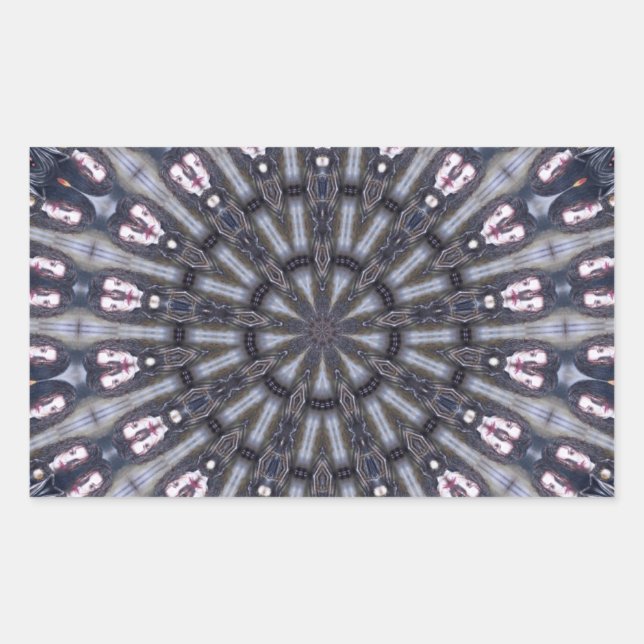 PEGATINA RECTANGULAR KALEIDOSCOPIO PSICODELIC/RECUERDOS MÍSTICOS (Anverso)