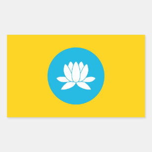 Pegatina Rectangular kalmykia bandera rusia república del país