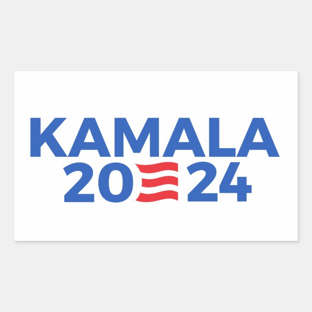 Pegatina Rectangular Kamala 2024 (Anverso)