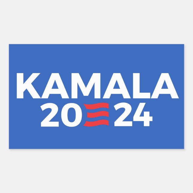 Pegatina Rectangular Kamala 2024 (Anverso)