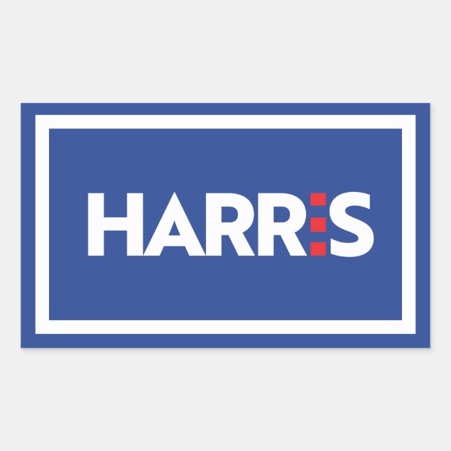 Pegatina Rectangular Kamala Harris (Anverso)