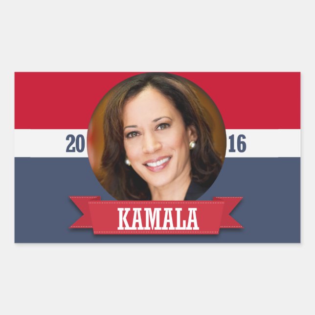 PEGATINA RECTANGULAR KAMALA HARRIS 2016 (Anverso)