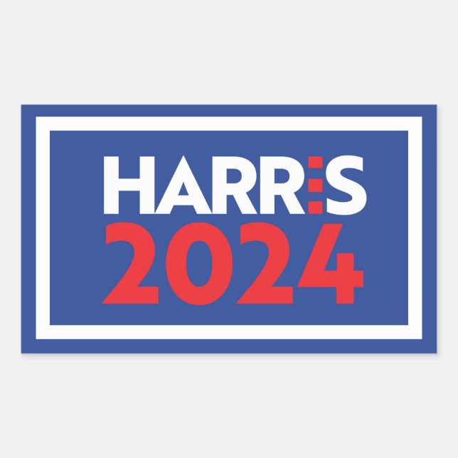 Pegatina Rectangular Kamala Harris 2024 (Anverso)