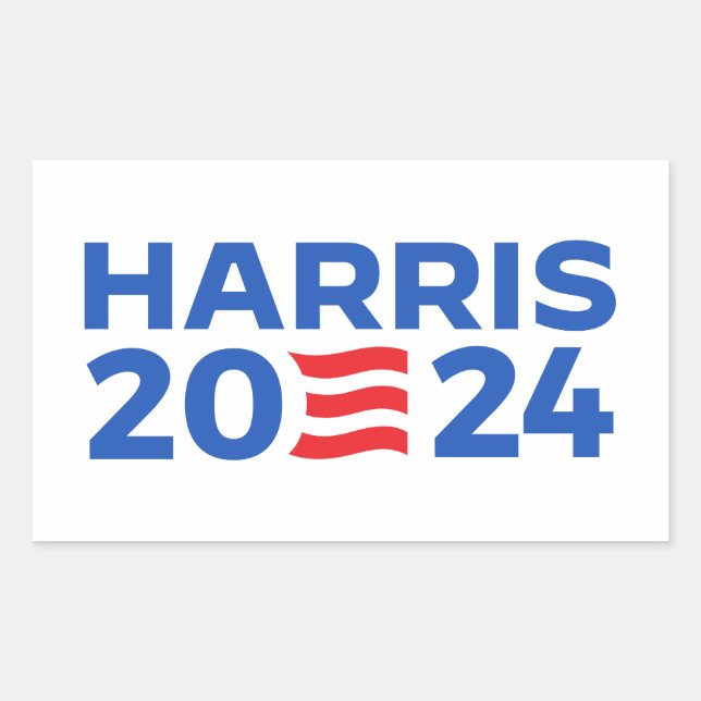 Pegatina Rectangular Kamala Harris 2024 (Anverso)
