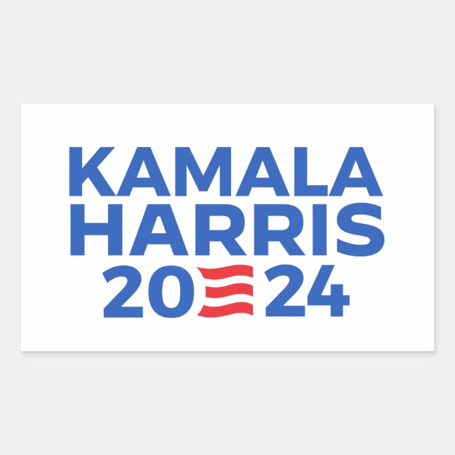 Pegatina Rectangular Kamala Harris 2024 (Anverso)