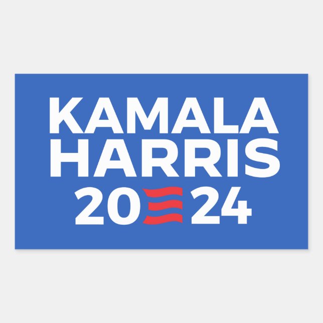 Pegatina Rectangular Kamala Harris 2024 (Anverso)
