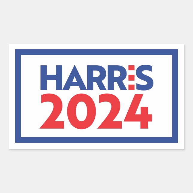 Pegatina Rectangular Kamala Harris 2024 (Anverso)