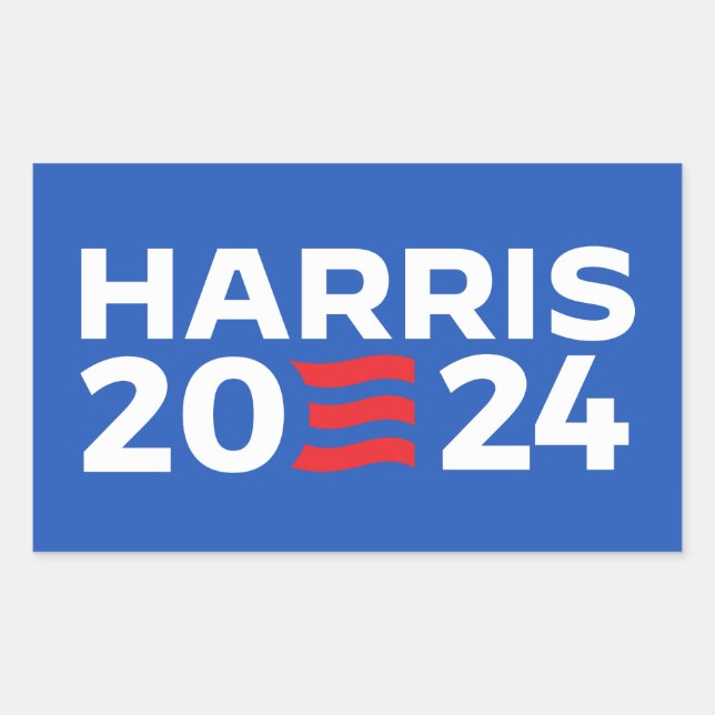 Pegatina Rectangular Kamala Harris 2024 (Anverso)
