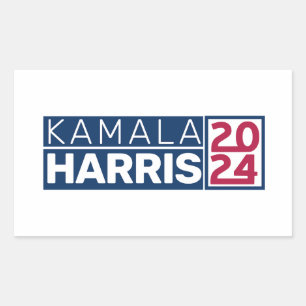 Pegatina Rectangular Kamala Harris 2024 Vintage presidente de la bander