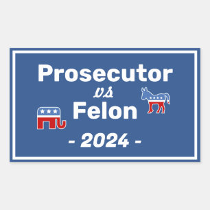 Pegatina Rectangular Kamala Harris Fiscal VS Felon
