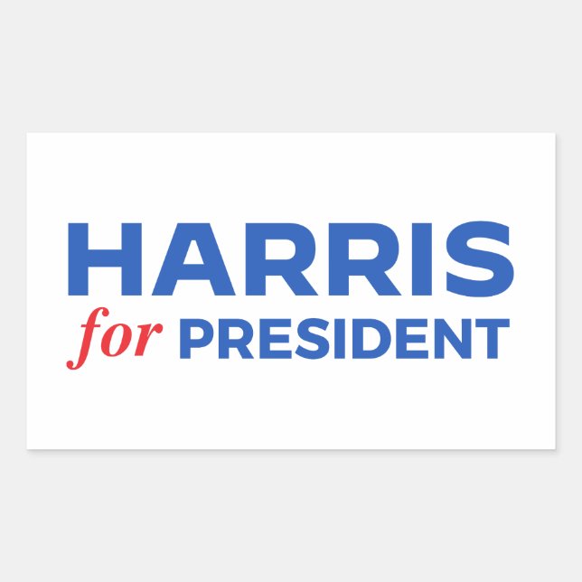 Pegatina Rectangular Kamala Harris por el presidente (Anverso)