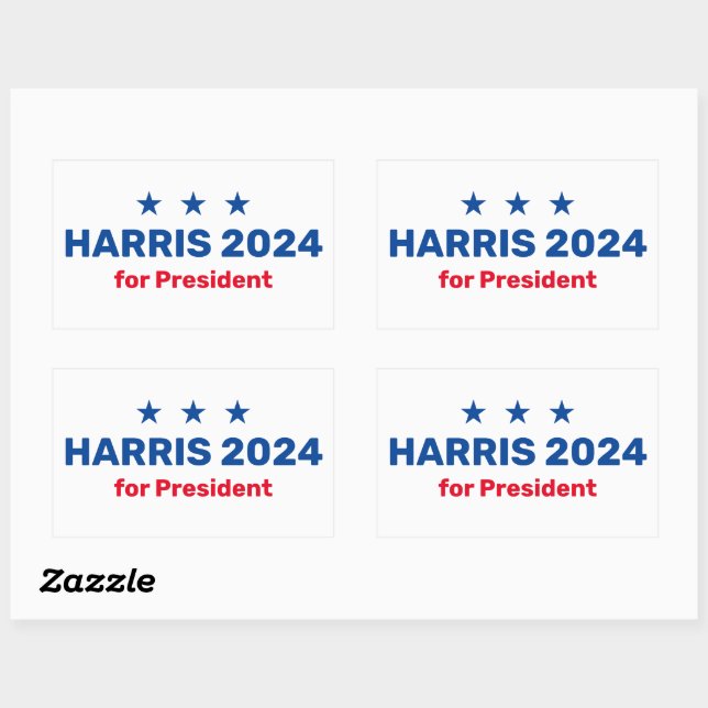 Pegatina Rectangular Kamala Harris Por El Presidente 2024 (Hoja)