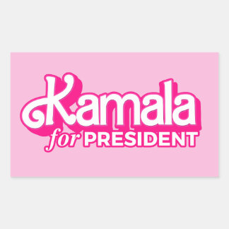 Pegatina Rectangular Kamala por el estilo rosado del presidente