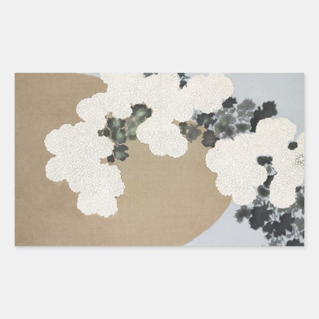 Pegatina Rectangular Kamisaka Sekka japón pintura tradicional vint (Anverso)