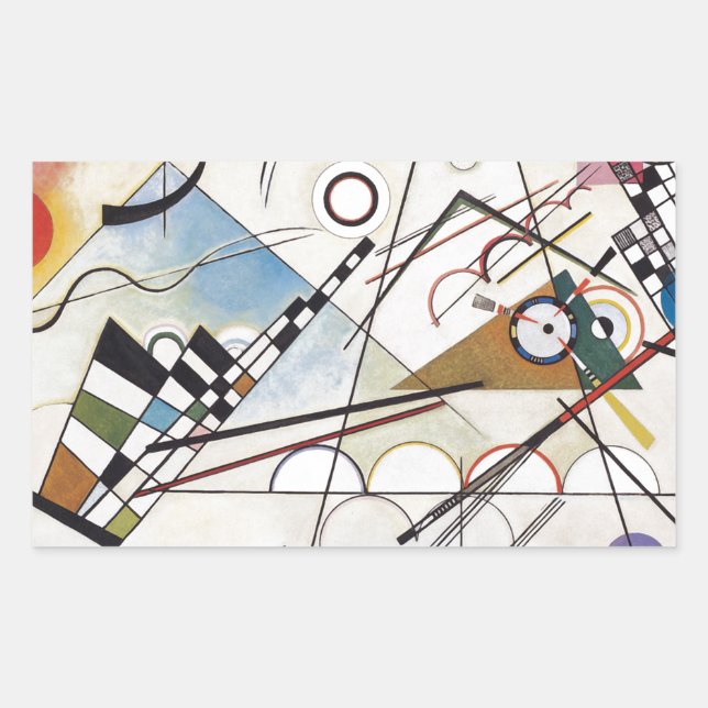 Pegatina Rectangular Kandinsky 1923/composicion viii/pixdezines (Anverso)