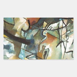 Pegatina Rectangular Kandinsky Composition V Pintura abstracta