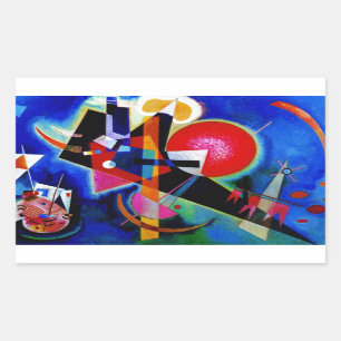 Pegatina Rectangular Kandinsky con pintura abstracta azul