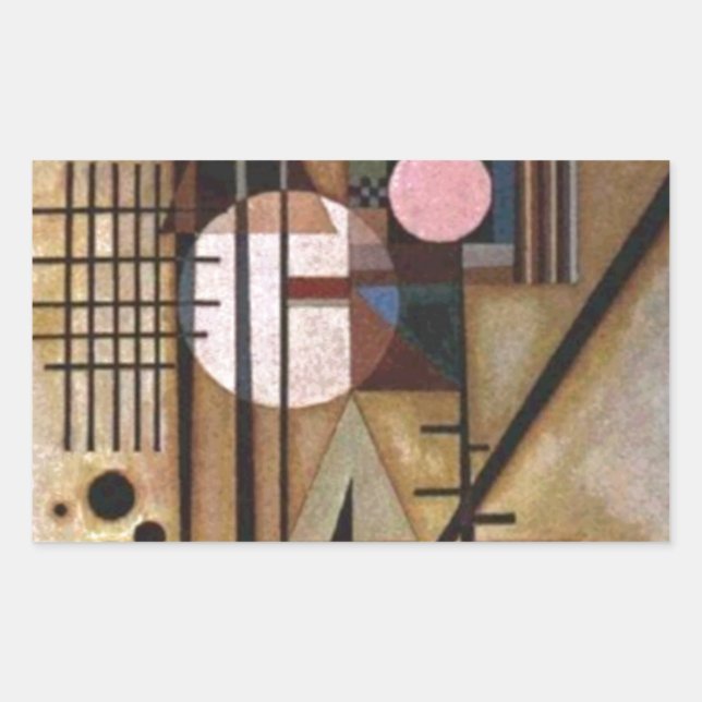 Pegatina Rectangular Kandinsky Construcción Suavizada (Anverso)