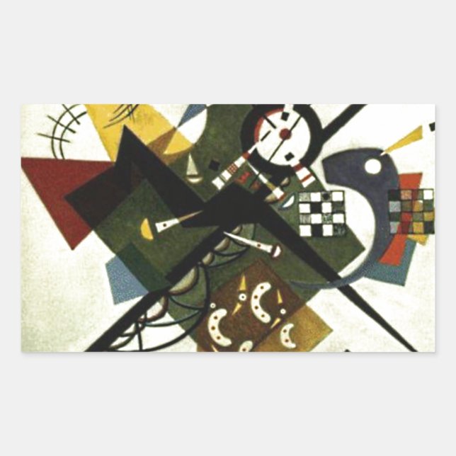 Pegatina Rectangular Kandinsky En White II (Anverso)