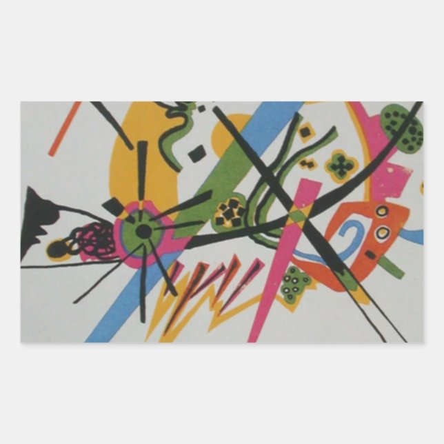 Pegatina Rectangular Kandinsky Pequeños Mundos Kleine Welts I (Anverso)
