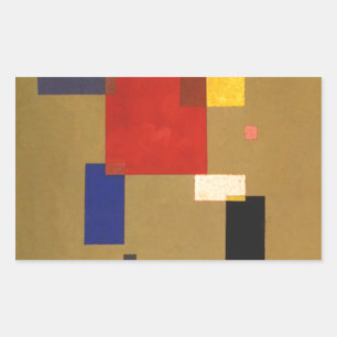 Pegatina Rectangular Kandinsky trece rectángulos resume la pintura