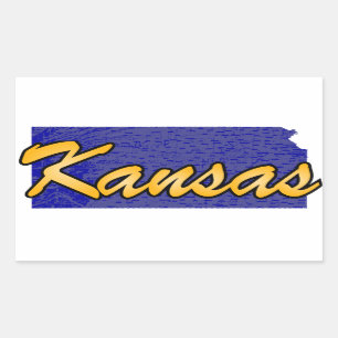 Pegatina Rectangular Kansas