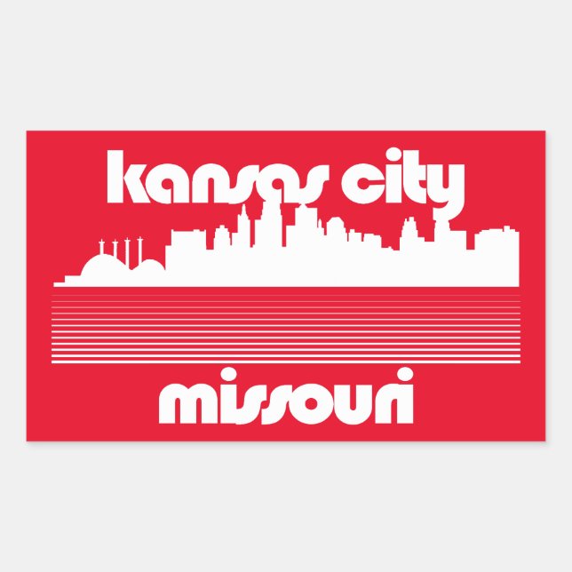 Pegatina Rectangular Kansas City Missouri (Anverso)