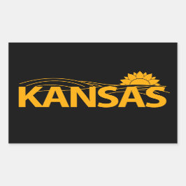 Pegatina Rectangular Kansas Estados Unidos de América