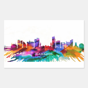 Pegatina Rectangular Karachi Pakistán