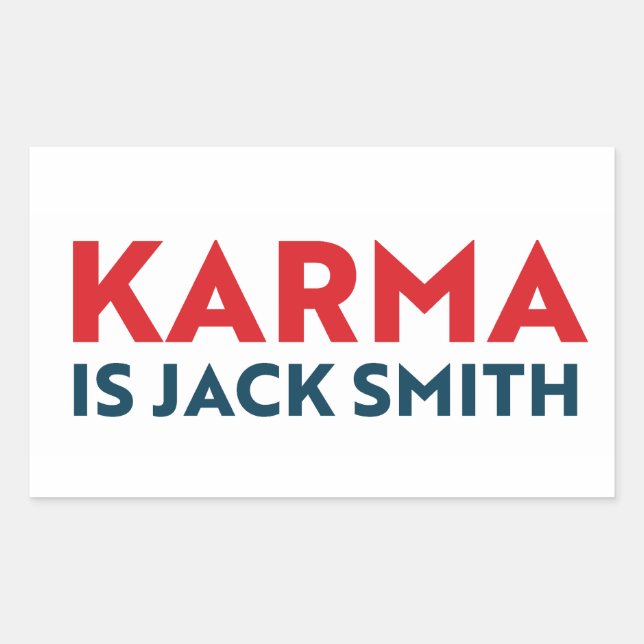 Pegatina Rectangular Karma es Jack Smith (Anverso)