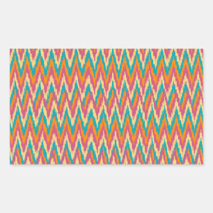 Pegatina Rectangular Kat Zigzag Diseño Colores de especias