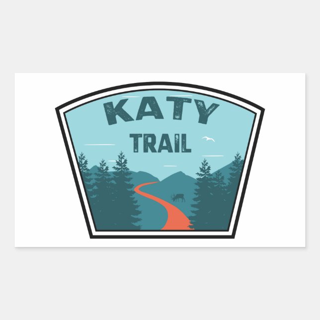 Pegatina Rectangular Katy Trail (Anverso)