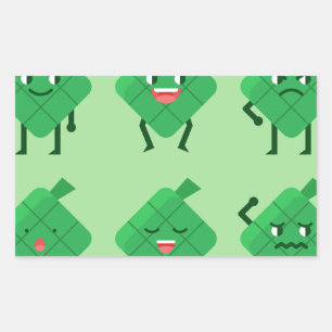 Pegatina Rectangular kawaii Ketupat