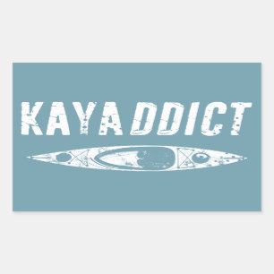 Pegatina Rectangular Kayak Addict