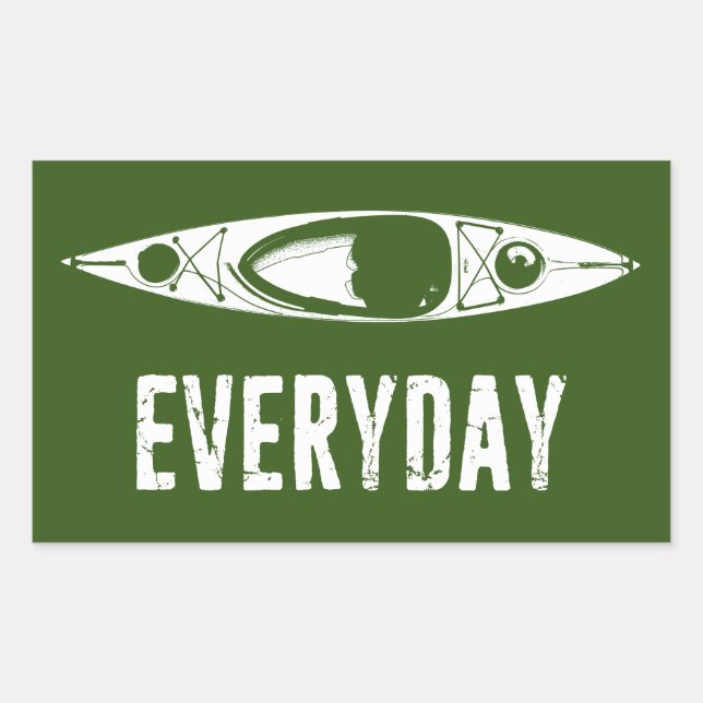 Pegatina Rectangular Kayak Everyday (Anverso)