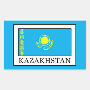 Pegatina Rectangular Kazajistán