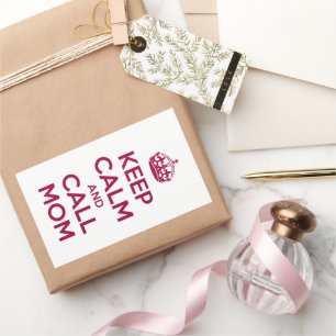 Pegatina Rectangular Keep Calm and Call Mom