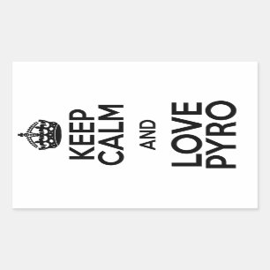 PEGATINA RECTANGULAR KEEP CALM AND LOVE PYRO