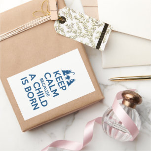 Pegatina Rectangular Keep Calm because a Child is Born