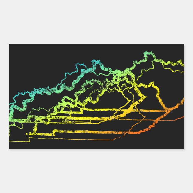 Pegatina Rectangular kentucky chill blur (Anverso)