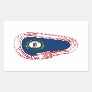 Pegatina Rectangular Kentucky Flag Climbing Carabiner
