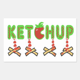 Pegatina Rectangular Ketchup y Fries