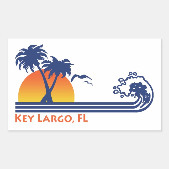 Pegatina Rectangular Key Largo (Anverso)