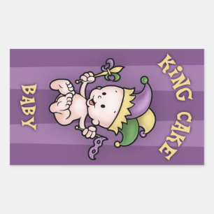 Pegatina Rectangular King Cake Baby