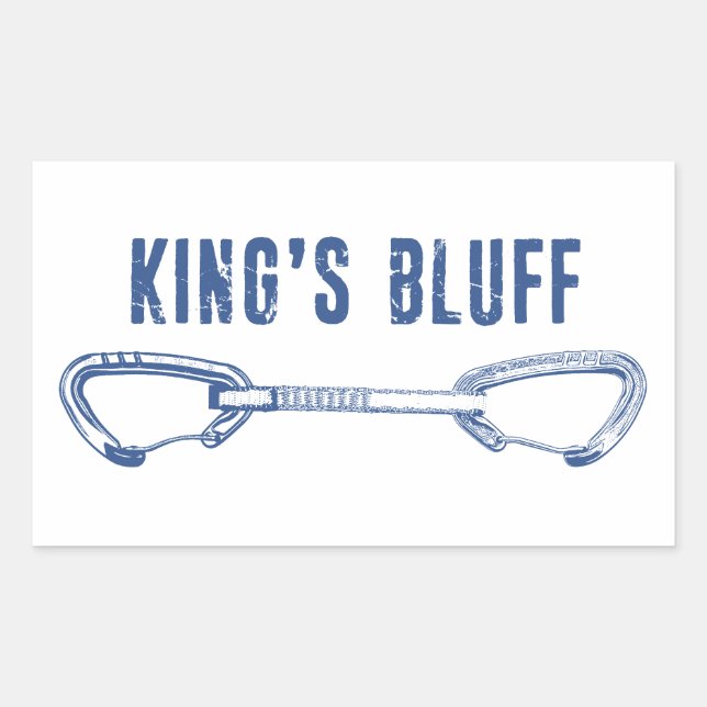 Pegatina Rectangular King's Bluff Tennessee Rock Climbing Quickdraw (Anverso)