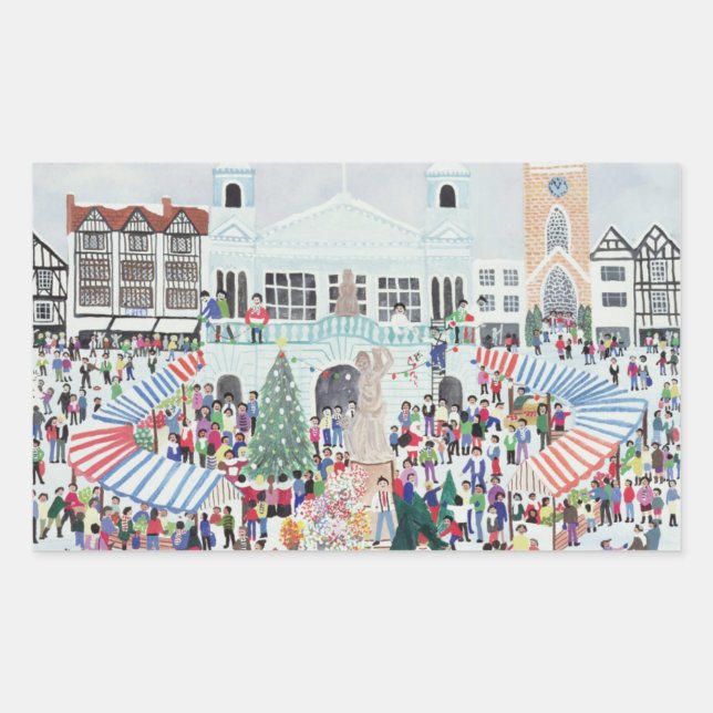 Pegatina Rectangular Kingston Market Surrey (Anverso)