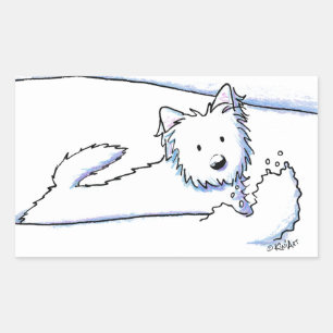 Pegatina Rectangular KiniArt Nieve Plow Westie