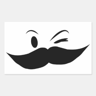 Pegatina Rectangular Kinky Mustache